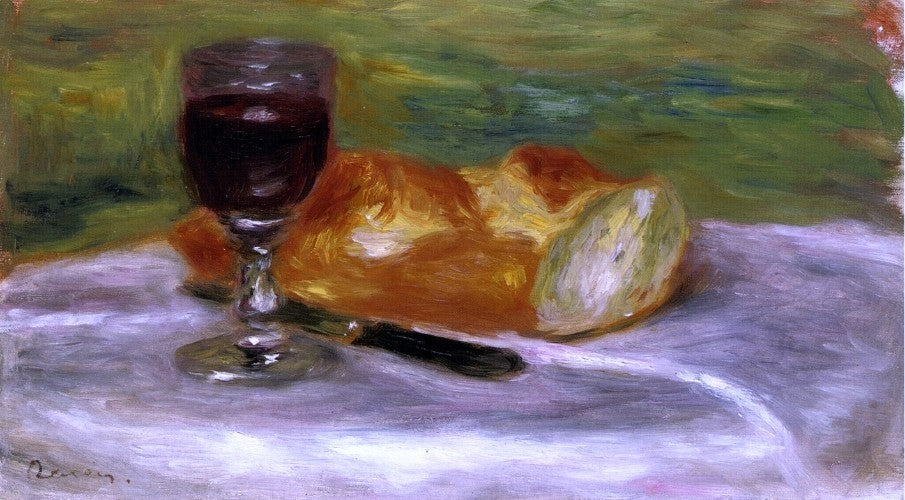 Pierre Auguste Renoir Glass of Wine, Gallery Wrapped Canvas Print, 15"x30"
