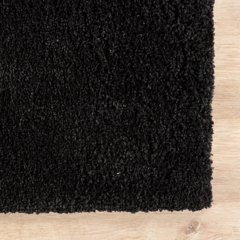 Shag Ivy Black/ Rug, Black, 2'2"x6' Runner
