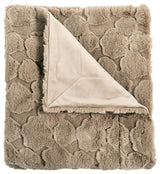 Cloud Carved Faux Fur Throw Blanket, Light Taupe
