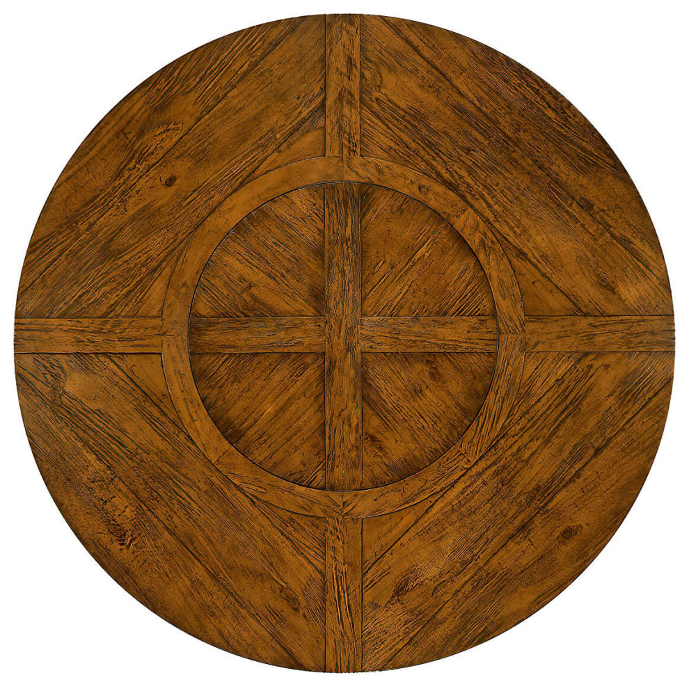 Rustic Round Dining Table, 60", Walnut