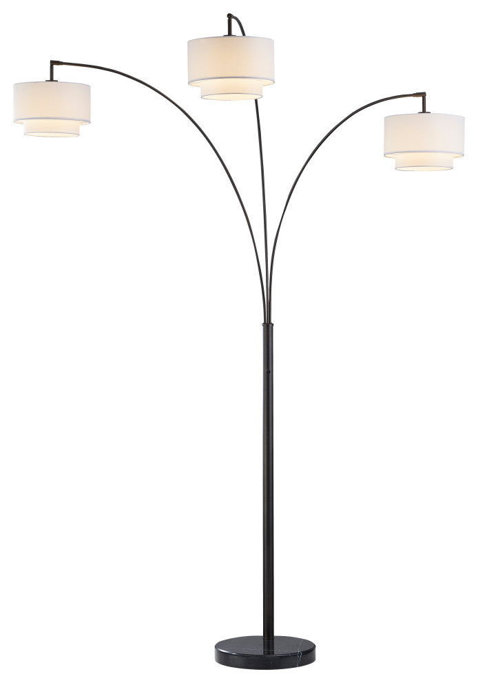 83" Double Shade LED Arched Floor Lamp
