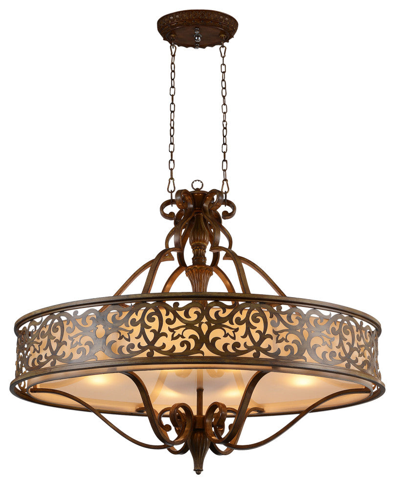 Nicole 6 Light Drum Shade Chandelier With Brushed Chocolate Finish