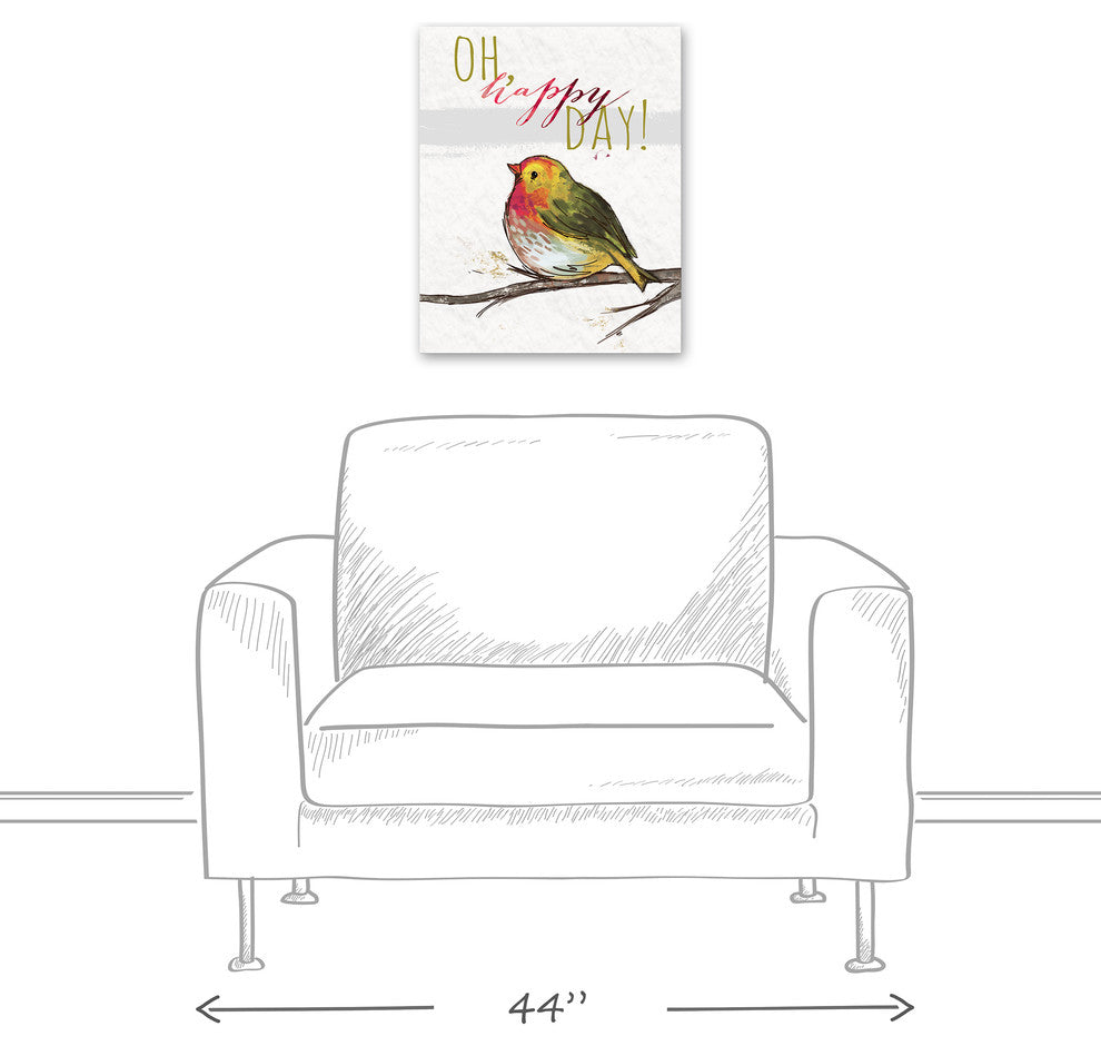 Happy Bird Canvas Wall Art, 16"x20"