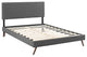 Modway Phoebe Full Fabric Platform Bed With Round Splayed Legs, Gray