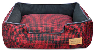 Lounge Bed Houndstooth, Red and Black, Small