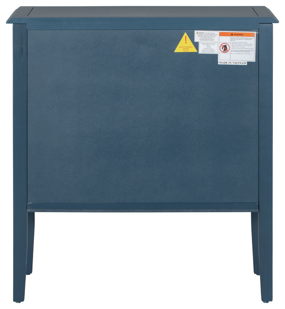 Wood Double Mirrored Door Accent Cabinet with Adjustable Shelf, Blue, 32" X 14"