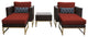 Amalfi 5 Piece Outdoor Wicker Patio Furniture Set 05b Aruba, Terracotta