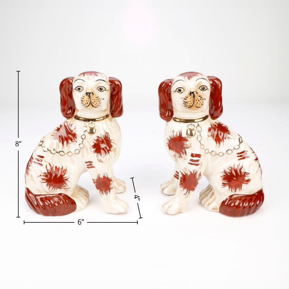 Saunders Ceramic 8" Staffordshire Dog Pair