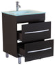 Style 4, 24"W Black Vanity Sink Base Cabinet, Mirror, LV4-24B