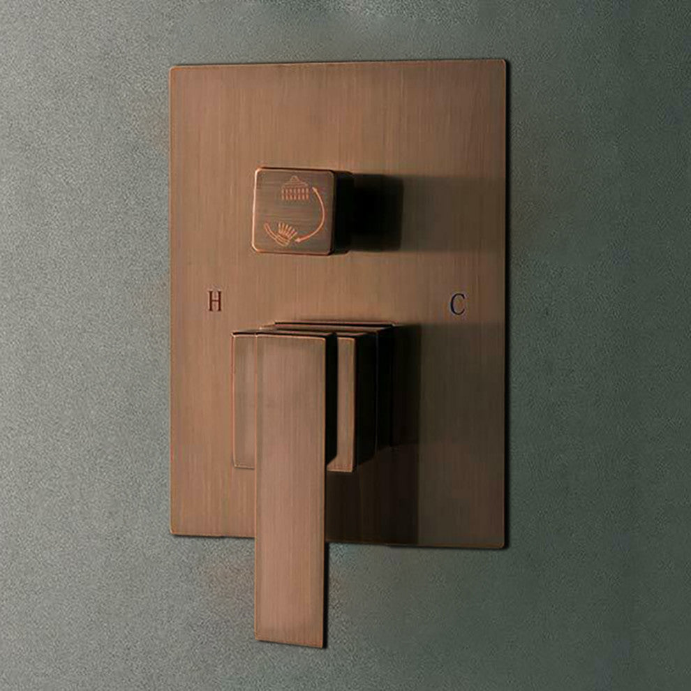 Oil Rubbed Bronze Shower System With Shower Head and Hand Shower, 12"