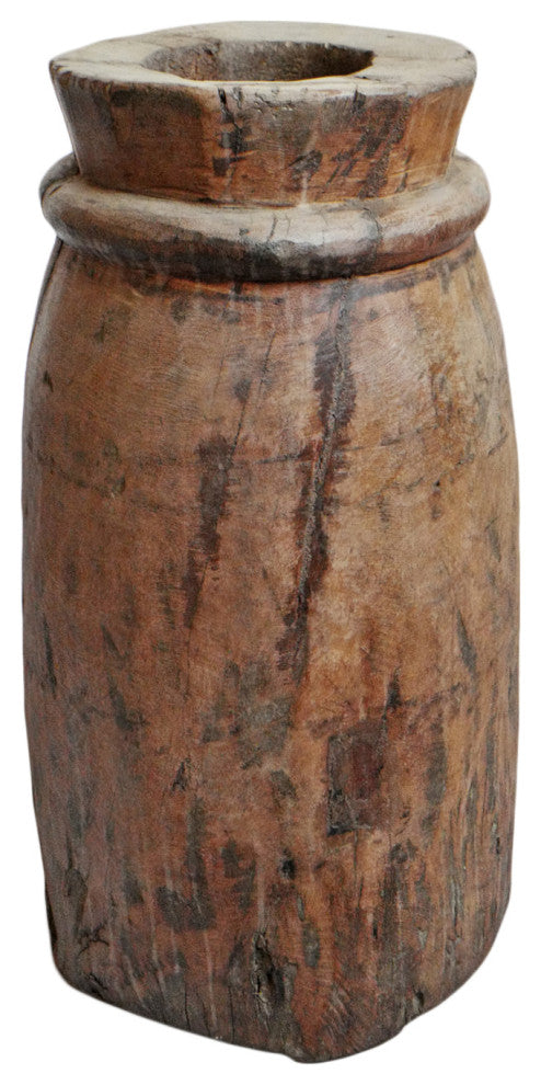 Consigned India Wood Butter Pot