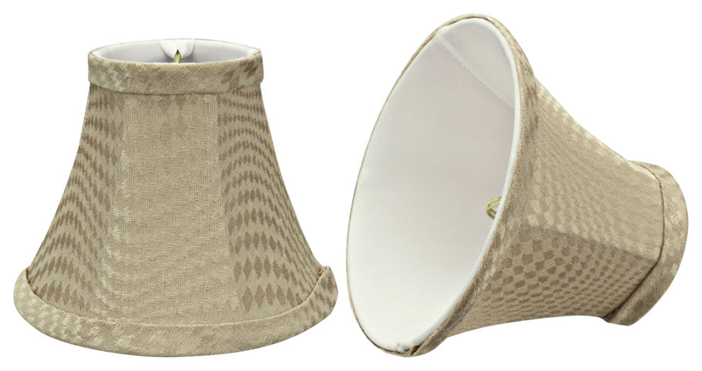 30060-2 Small Bell  Chandelier Clip On Lamp Shade Dark Beige 3"x6"x5"