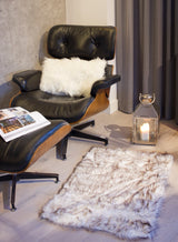 2'x3' Hudson Faux Fur Rectangular Rug, Gradient Chocolate