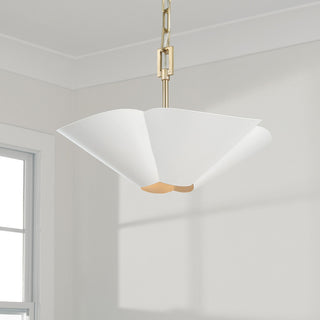 Capital Lighting 355442 Maeve 19"W Pendant / Converts to - Matte Brass / White