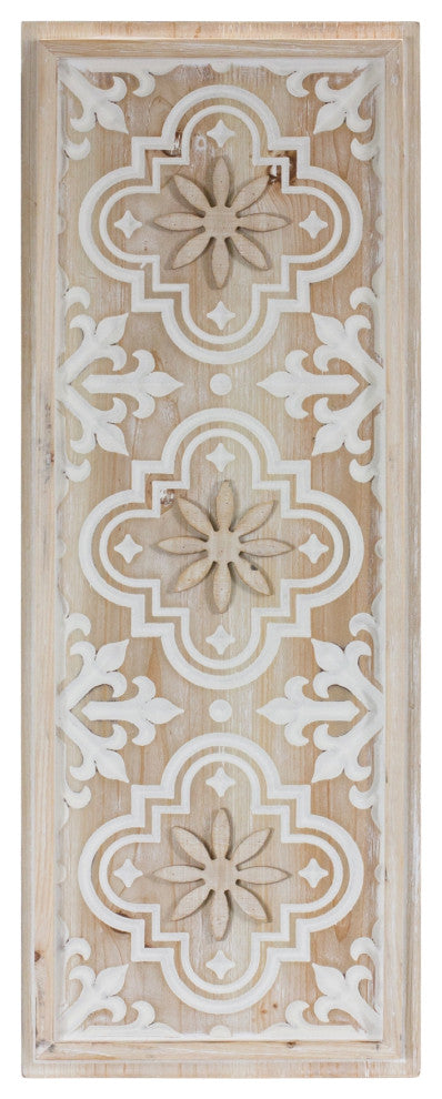 Ornate Carved Wood Wall Panel 31.5"H