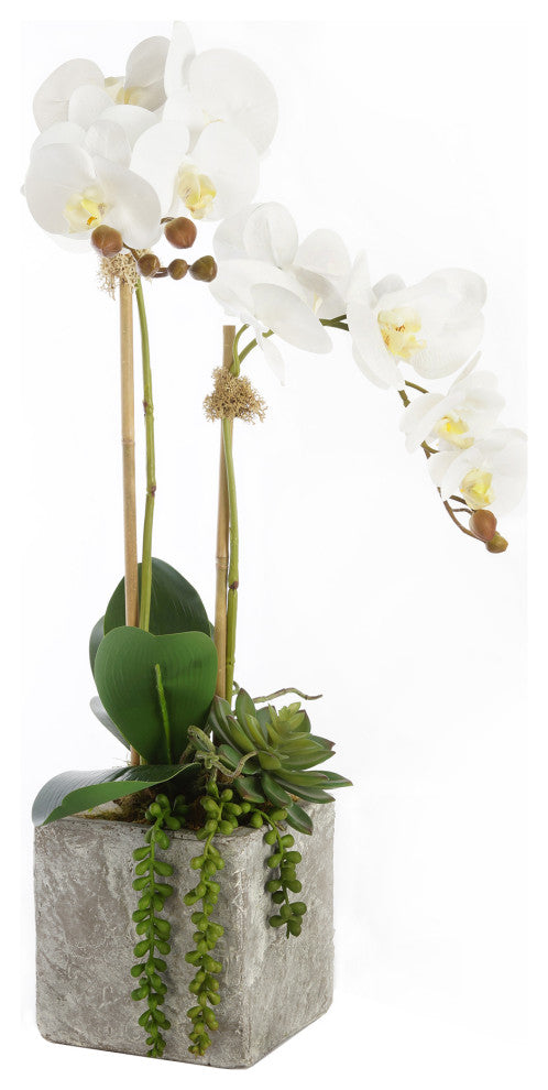 Real Touch White Orchid with Geode Floral Arrangement