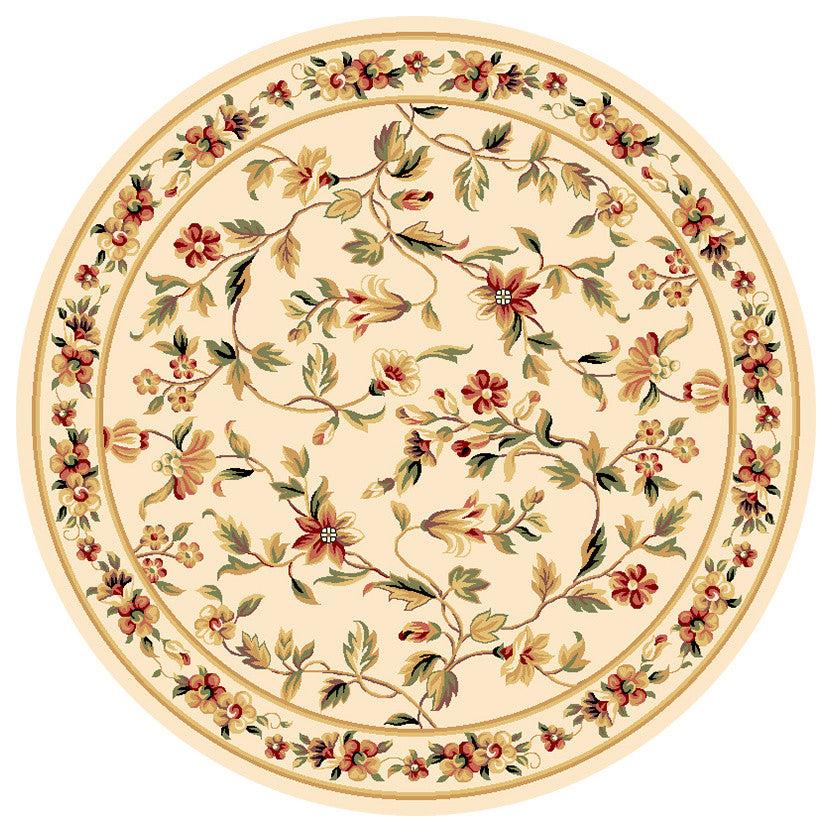Cambridge 7331 Ivory Floral Vine, 7'7" Round