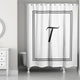 Classic White Monogrammed Shower Curtain, T