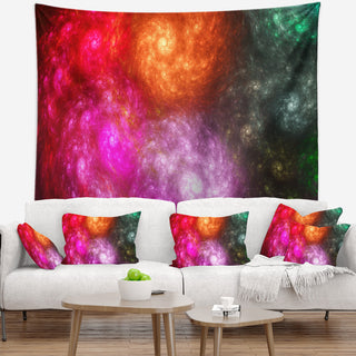 Multi Color Rotating Galaxies Abstract Wall Tapestry, 80"x68"