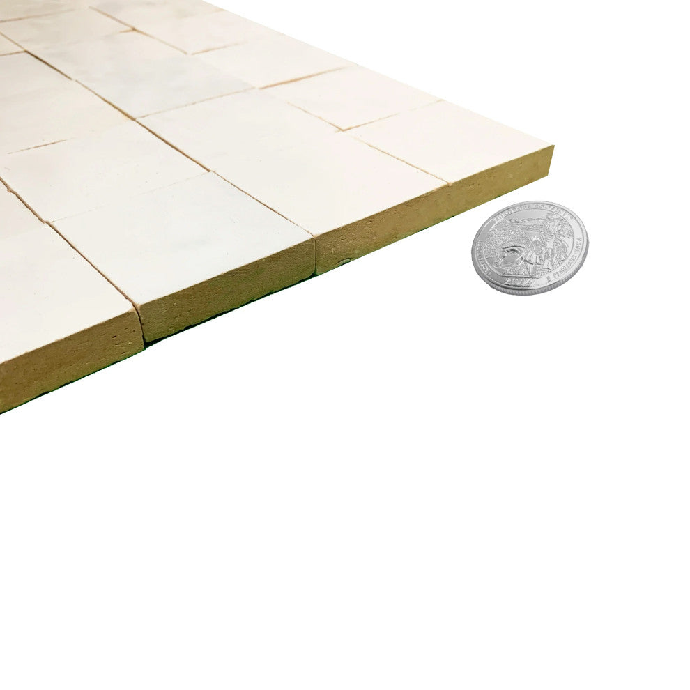 Contemporary Zellige White, 12"x12"x1/2" Panel