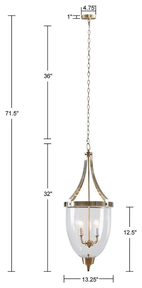 Martha Stewart Camden 4-Light Glass Bowl Shaped Chandelier