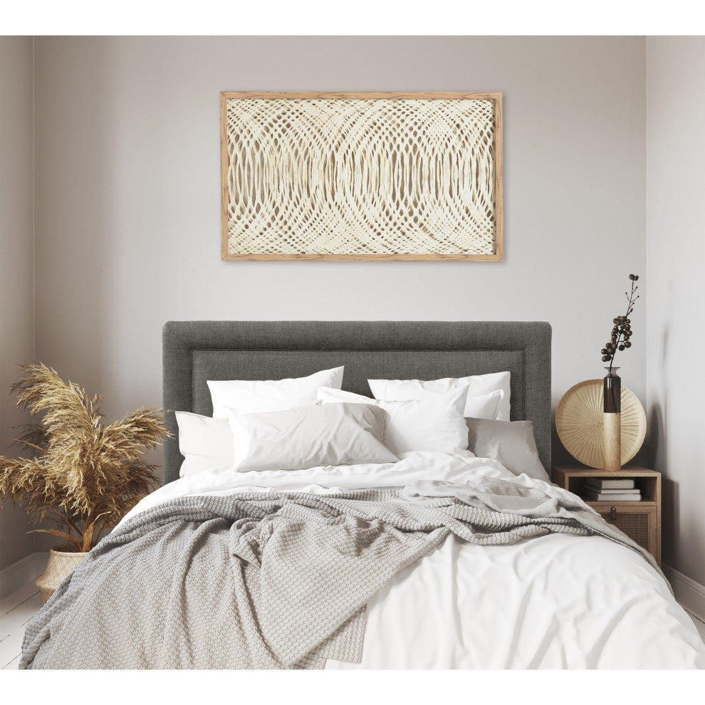 Ana Upholsterd Border Headboard, Zuma Charcoal, Twin