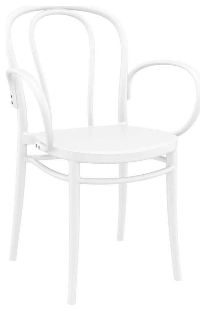 Victor XL Resin Outdoor Arm Chair White, Set of 2