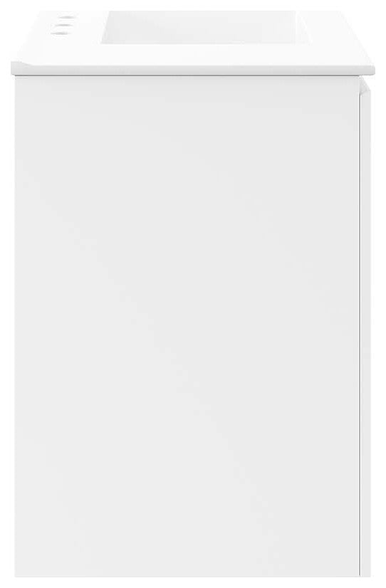 Bryn 36" Wall-Mount Bathroom Vanity, White White