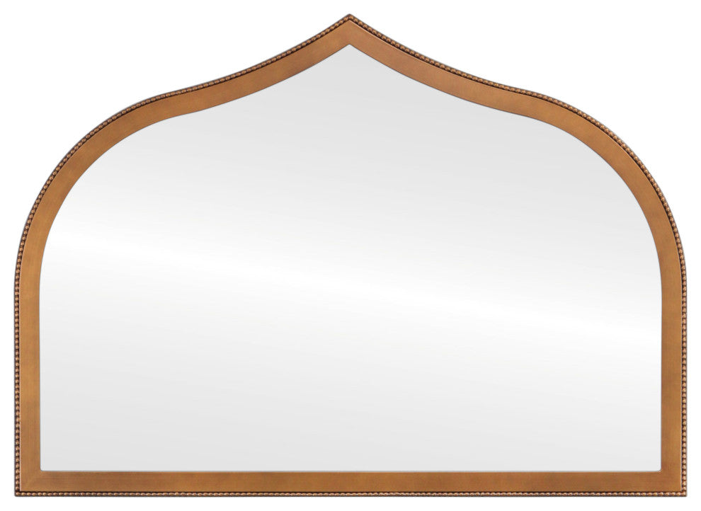 Vienne Framed Mantel Mirror, Teardrop Cathedral, 38.4"x27.4", Autumn Bronze