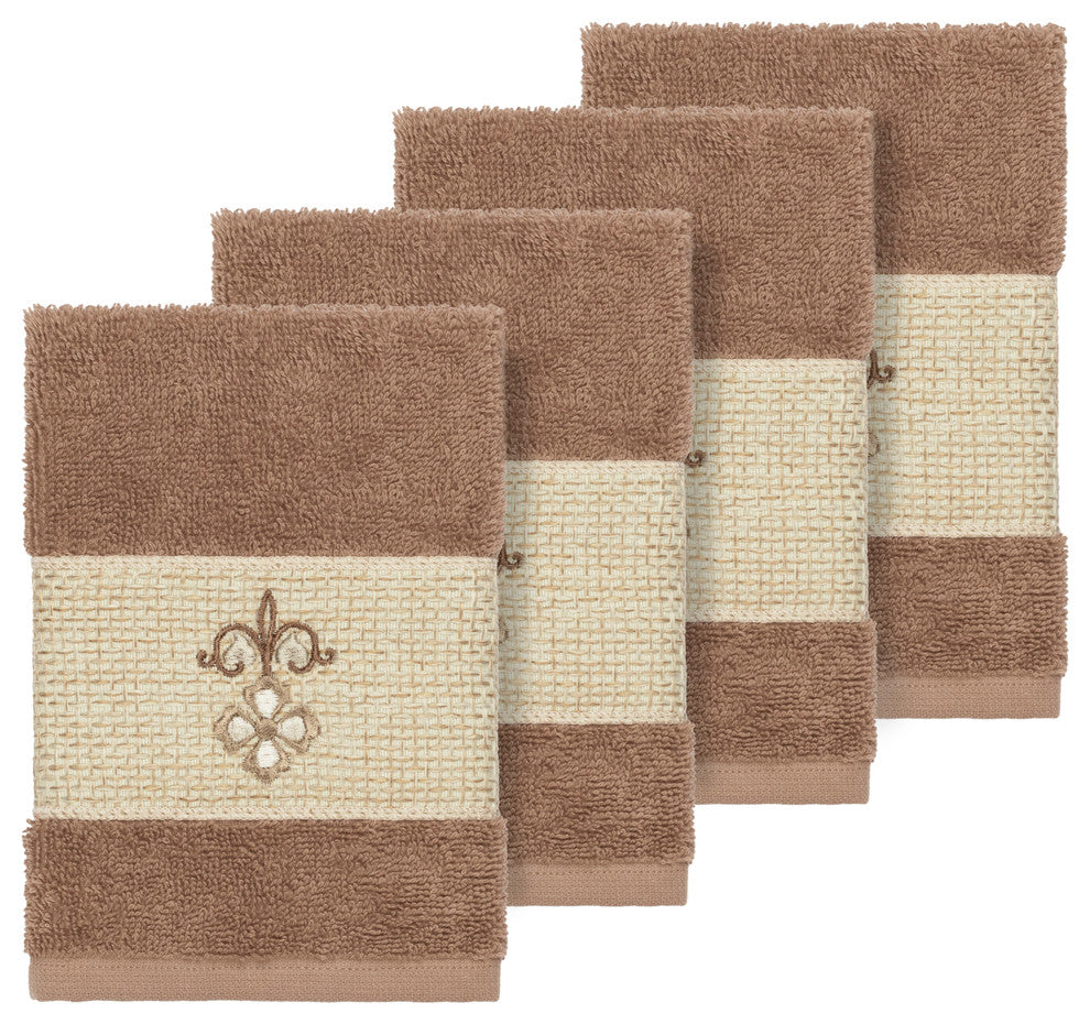 Quinn 4 Piece Embellished Washcloth Set