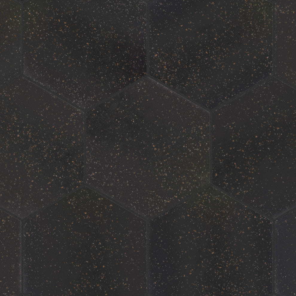 Palazzo Hex Nero Porcelain Floor and Wall Tile