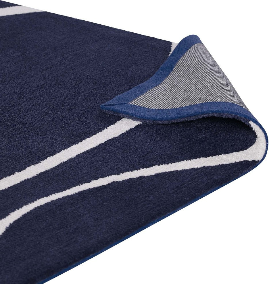 Modway Therese Abstract Swirl 8'x10' Area Rug, Navy and Ivory
