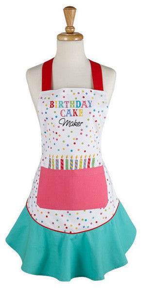 Design Imports Birthday Cake Maker Ruffled Apron