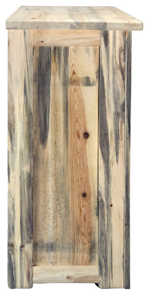 Big Sky Collection Rugged Sawn 4 Drawer Chest of Drawers, Natural