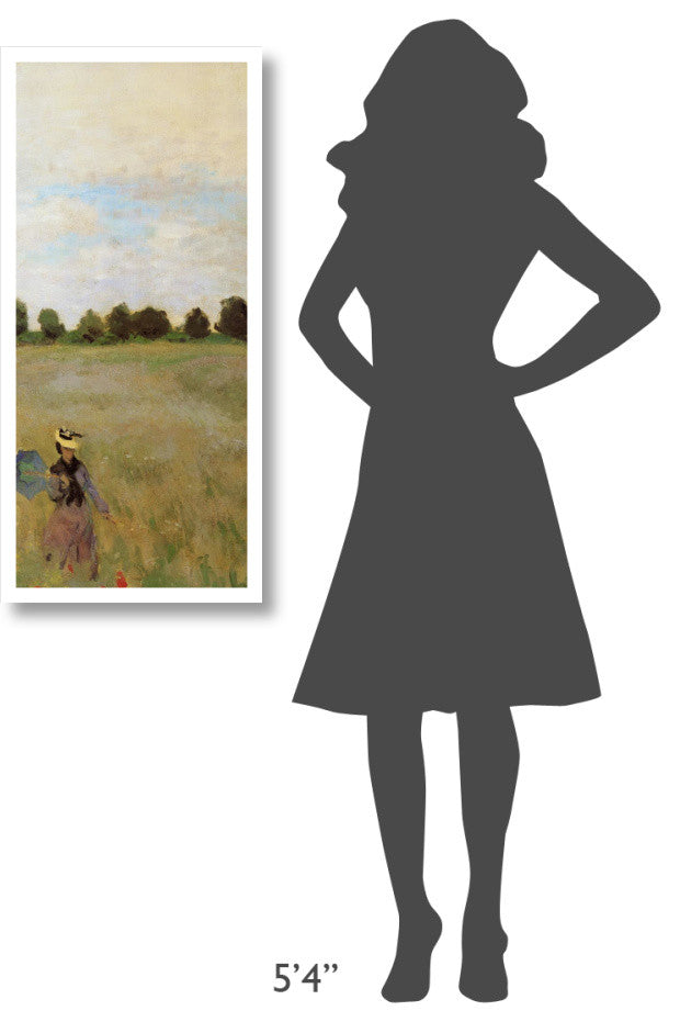 "Field Of Poppies (Les Coquelicots) 1873 (right)" Print by Claude Monet, 18"x38"