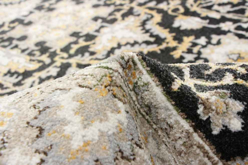 Aqua Legacy Area Rug, Black, 5'x7'