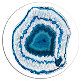 Blue Agate Crystal, Abstract Large Disc Metal Wall Art, 36"