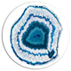 Blue Agate Crystal, Abstract Large Disc Metal Wall Art, 36"