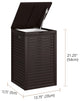 Spa Mocha-Shield Medium-Size Teak Laundry or Storage Hamper