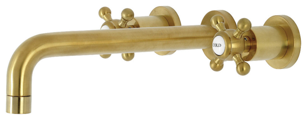 KS8027BX Two-Handle Wall Mount Tub Faucet, Brushed Brass
