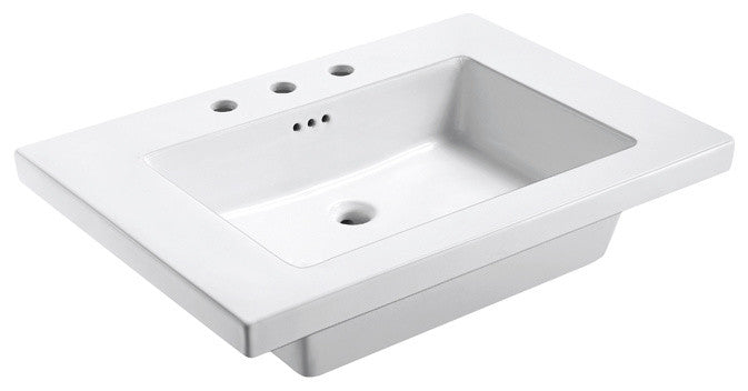 Eclipse 31"x22" Ceramic Vanity Top, White With 8" Widespread Drilling