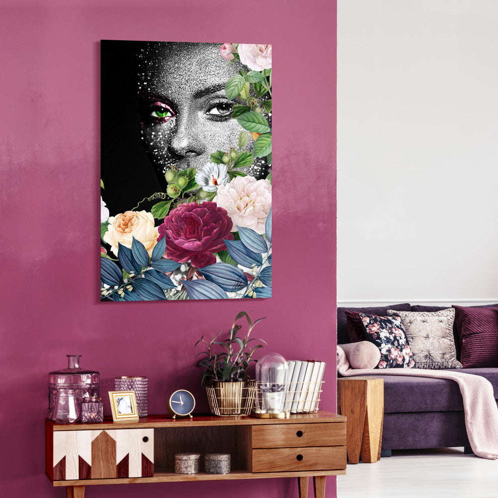 "Earth Goddess I" Frameless Free Floating Tempered Glass Panel Graphic Wall Art