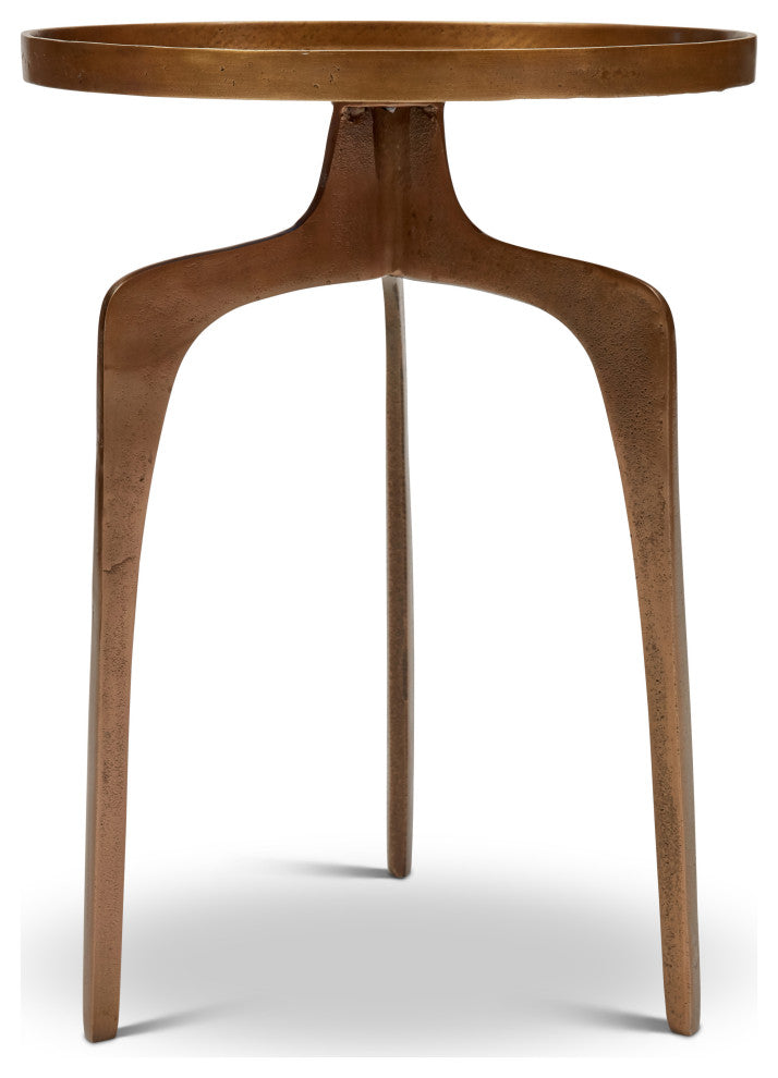 Elements Vinya End Table, Antique Brass