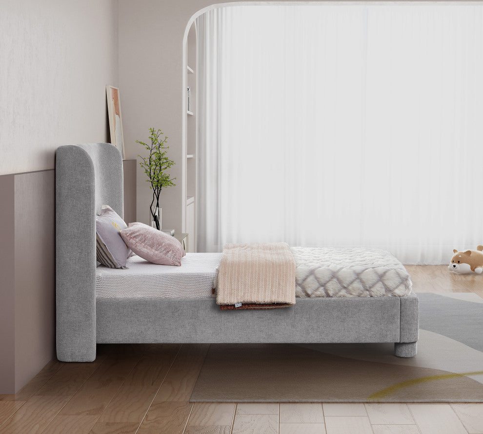 Penny Bed, Gray, Twin, Chenille Fabric
