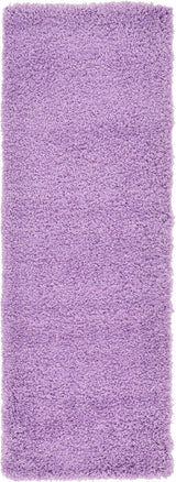 Unique Loom Lilac Solid Shag 2'x6'5" Runner Rug