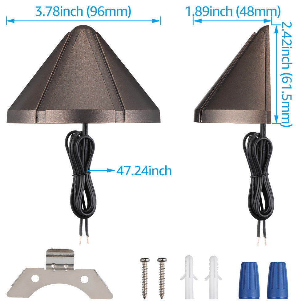 8-Pack LED 12-24V Deck Step Light, 4000K, Oil Rubbed Bronze