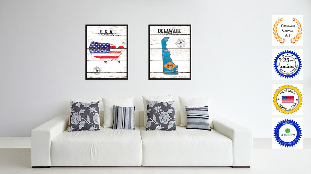 Delaware State Flag Canvas, 28"x37"