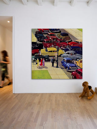 "Traffic Jam" Painting Print on Canvas by Earl Mayan