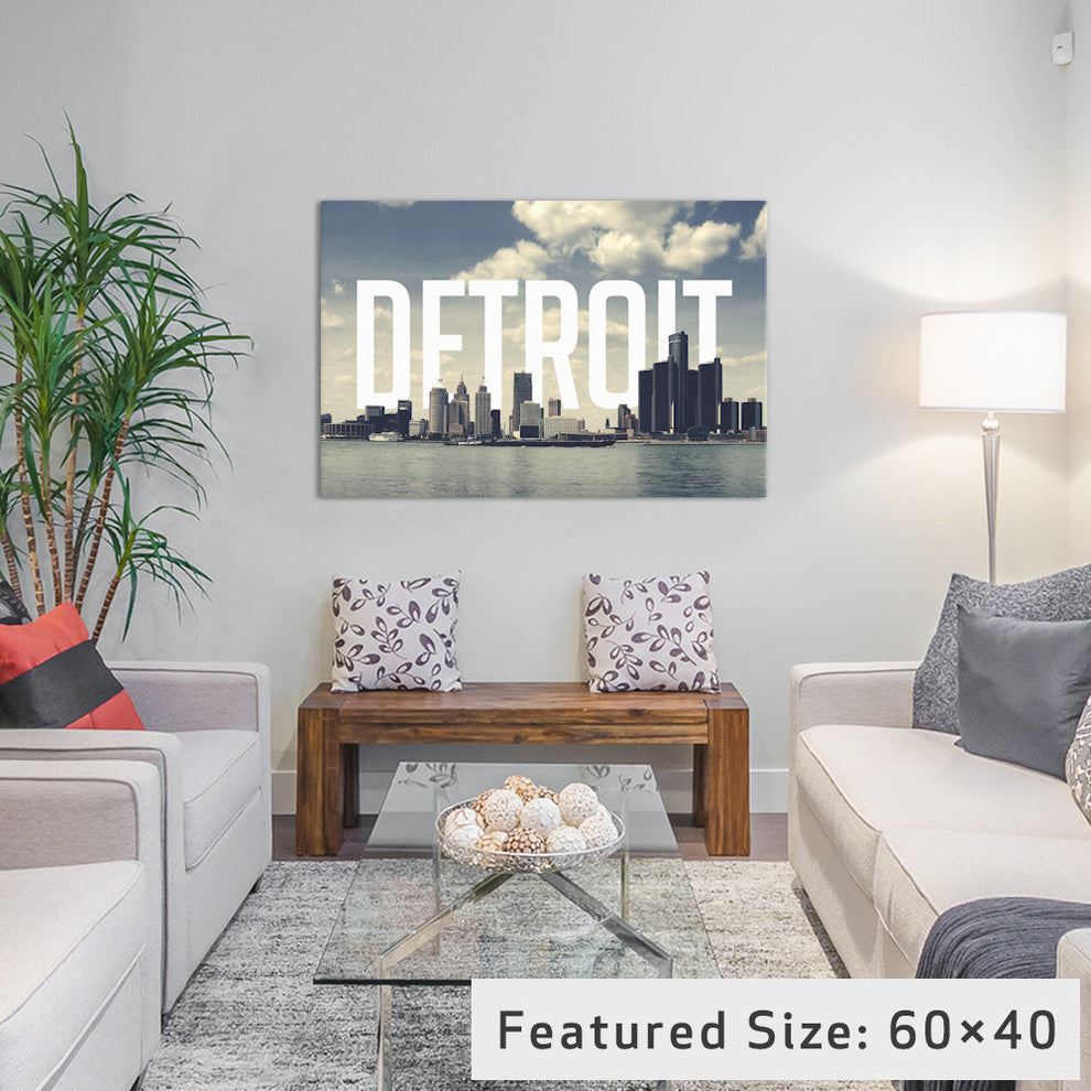 "Detroit" Print by 5by5collective, 18"x12"x1.5"