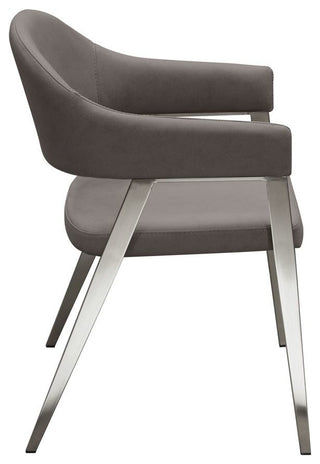 Diamond Sofa Adele Dining/Accent Chairs, Gray Leatherette, Set of 2